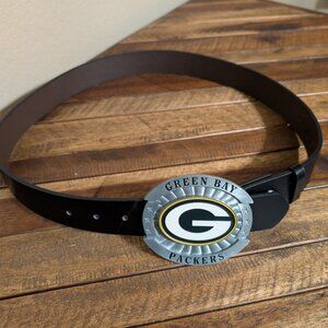 Green Bay Packers Belt Buckle with leather belt